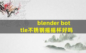 blender bottle不锈钢摇摇杯好吗